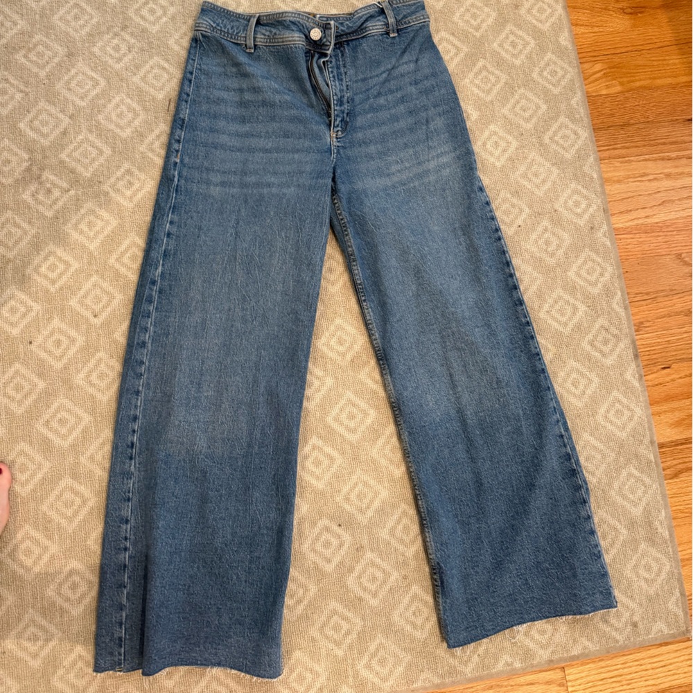 NWT mango catherin cutlotte high rise size 8 jeans - Picture 3 of 5